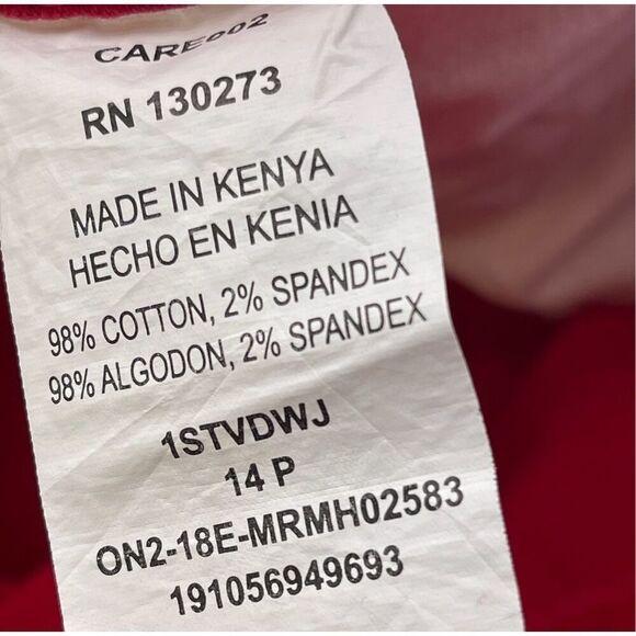 RIDERS by LEE Jeans Women's Size 14P Red Straight Leg Stretch High-Rise Denim - Picture 5 of 14